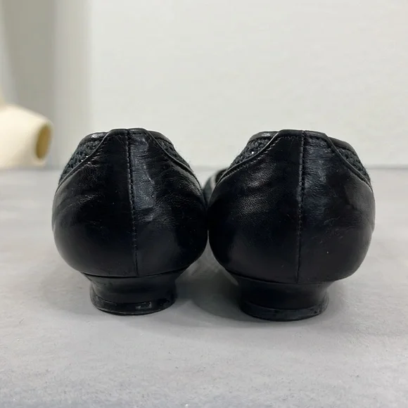 Giorgio Armani Mesh Leather Toe Cap D’Orsay Flats - Picture 4 of 10